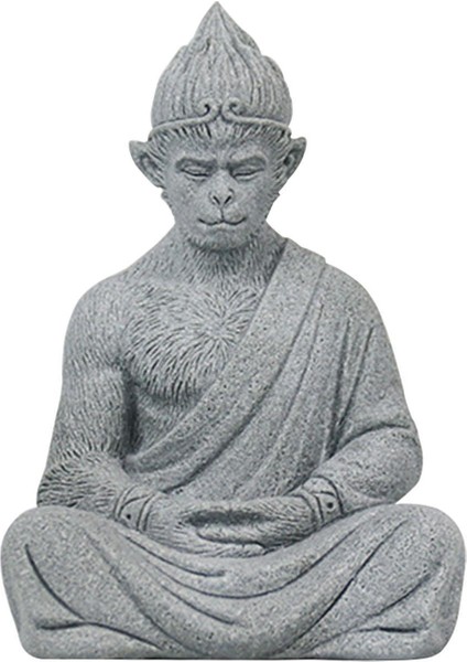 Monkey Buddha Heykel Heykel Koleksiyonu Çim Minyatür Figürin 14.5X7X9.8CM (Yurt Dışından) modelleri