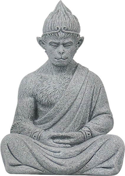 Monkey Buddha Heykel Heykel Koleksiyonu Çim Minyatür Figürin 14.5X7X9.8CM (Yurt Dışından) fırsatları