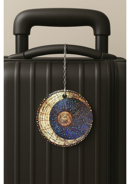 Astro Desenli Uv Baskılı Pleksi Bavul Etiketi Seyahat Tatil Valiz Etiketi