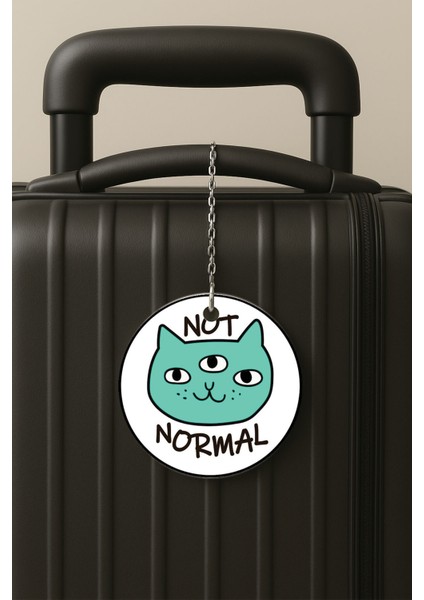 Not Normal Desenli Uv Baskılı Pleksi Bavul Etiketi Seyahat Tatil Valiz Etiketi