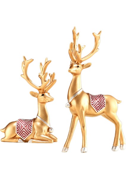 2x Üstü Süslemeleri Ren Ği Heykelleri Elk Altın (Yurt Dışından) modelleri