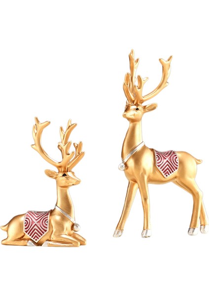 2x Üstü Süslemeleri Ren Ği Heykelleri Elk Altın (Yurt Dışından) indirimleri