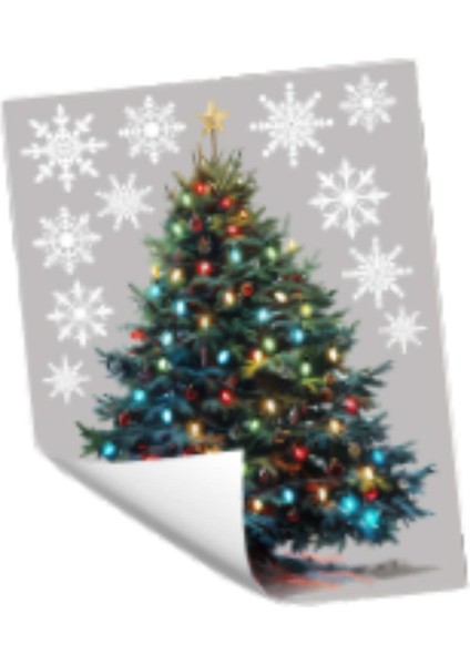 Snowflake Noel Ağacı Pencere Çıkartmaları Noel Dekorasyon Pvc Ofis Için (Yurt Dışından) modelleri