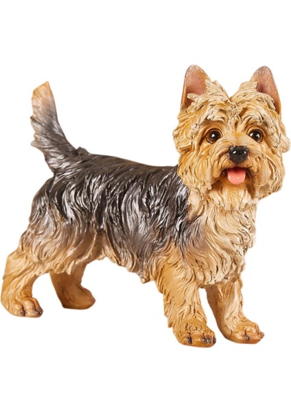 Köpek Heykeli Yorkshire Terrier Hayvan Heykeli Yatak Odası Kitaplık Rafı Ayakta (Yurt Dışından)