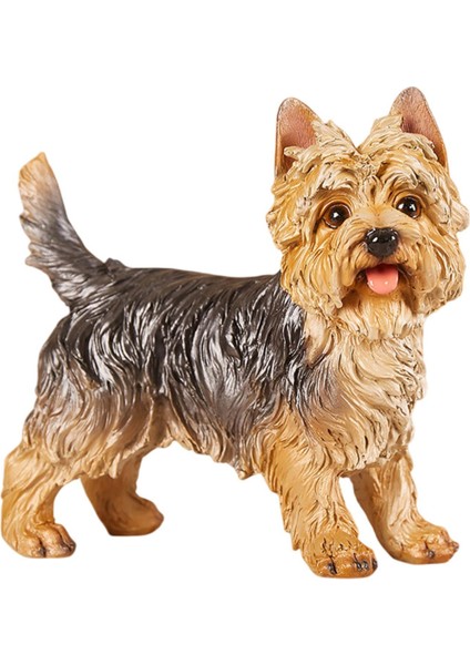 Köpek Heykeli Yorkshire Terrier Hayvan Heykeli Yatak Odası Kitaplık Rafı Ayakta (Yurt Dışından) modelleri