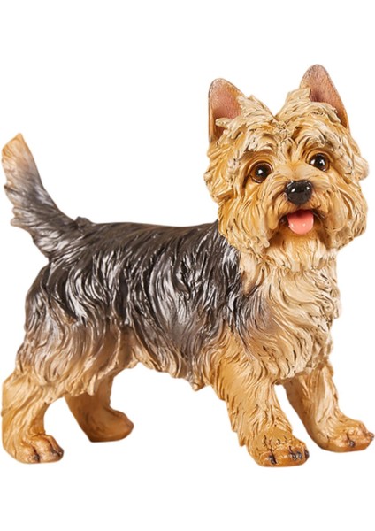 Köpek Heykeli Yorkshire Terrier Hayvan Heykeli Yatak Odası Kitaplık Rafı Ayakta (Yurt Dışından) indirimleri