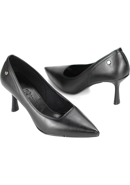 Ayça Esnek Yumuşak Kaymaz Taban (7 Cm) Siyah Cilt Kadın Topuklu Ayakkabı fiyatları
