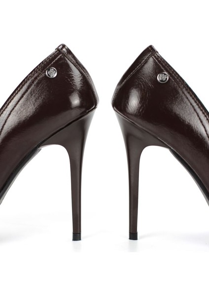 Arabella Esnek Yumuşak Kaymaz Taban (11 Cm) Kahverengi Rugan Kadın Topuklu Ayakkabı indirimleri