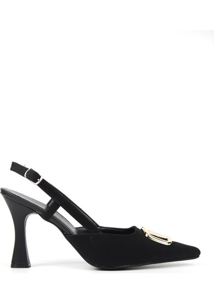 Clara Siyah Süet Orta Topuklu(8 Cm) Klasik Topuklu Ayakkabı modelleri