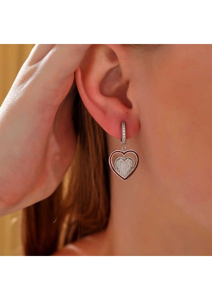 ​Gümüş Sallantılı Kalp Kadın Küpe fiyatları