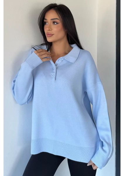Kadın Yarım Düğmeli Triko Kazak P-00018996 fiyatları