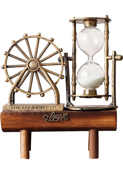 Tekerlek Kum Dönen Cam Vintage Dekoratif Kum Saat Cam Mutfak I Dekor Doğum Günü Si 145X65X175MM Yükseltme Altın (Yurt Dışından)