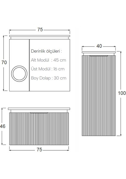 Arno Banyo Dolabı 75 cm (Boy Dolabı Dahil Değildir.) fırsatları
