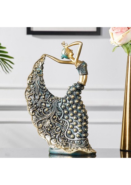 Iskandinav Tavuskuşu Dansçısı Heykelcik Reçine Kadın Dans Eden Kız Heykel Ev 18X7X28.5 cm (Yurt Dışından) modelleri