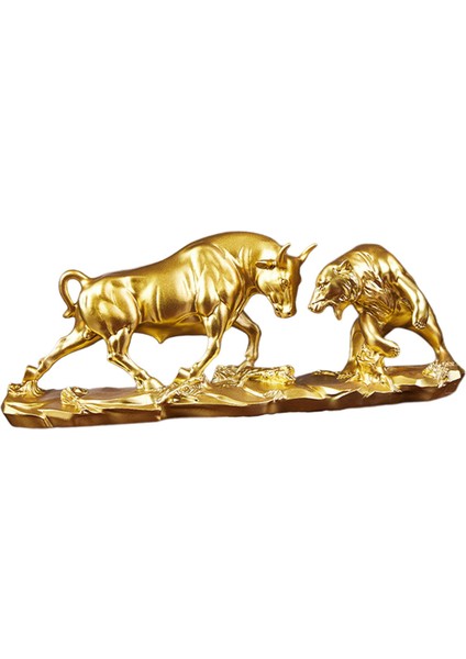 Ayı Ğa Heykeli Ev I Için Gerçekçi Sığır Heykelleri Altın 40X11X15.5CM (Yurt Dışından)