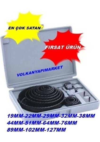 Profesyonel 16 Parça Panç Seti Ahşap Alçıpan Delme 1 Ad