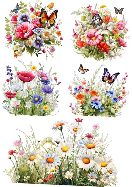 Çiçekli Sticker Çıkartmaları Pvc Su Geçirmez Dekorasyonu (Yurt Dışından) modelleri