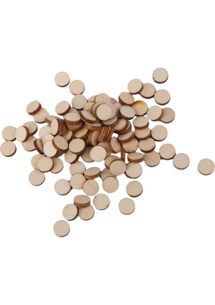 100 Tamamlanmamış Ahşap Yuvarlak Disk Süslemeler I 10MM 100 10MM (Yurt Dışından)