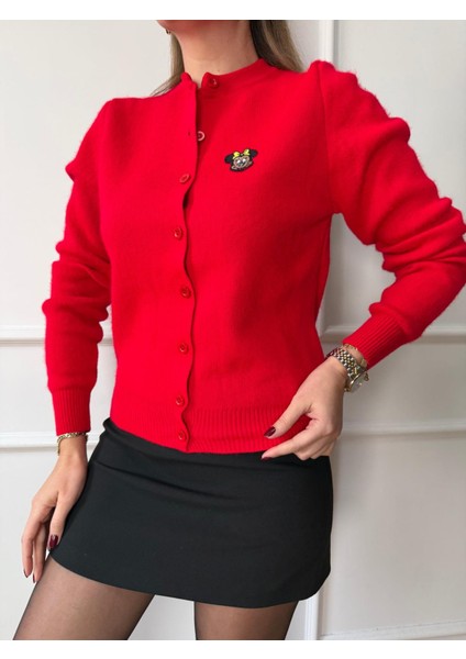 Kırmızı Minnie Mouse Hırka