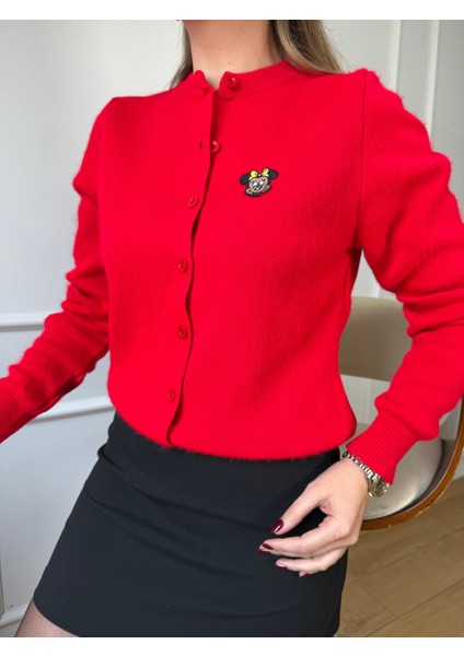 Kırmızı Minnie Mouse Hırka