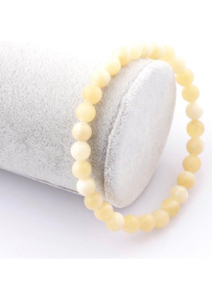 Kalsit Doğal Taş Bileklik 6 mm Yuvarlak Kesim