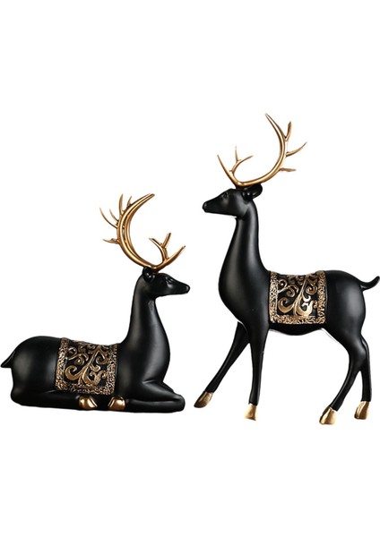 2x Geyik Heykeli Dekorasyon Reçine Geyik Süsleme Ev Giriş Centerpieces (Yurt Dışından) fiyatları