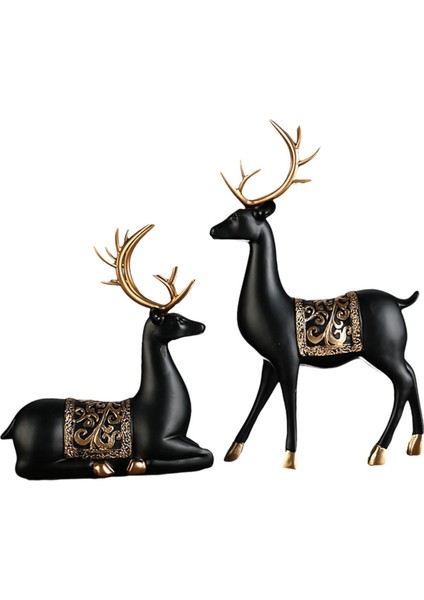 2x Geyik Heykeli Dekorasyon Reçine Geyik Süsleme Ev Giriş Centerpieces (Yurt Dışından) modelleri