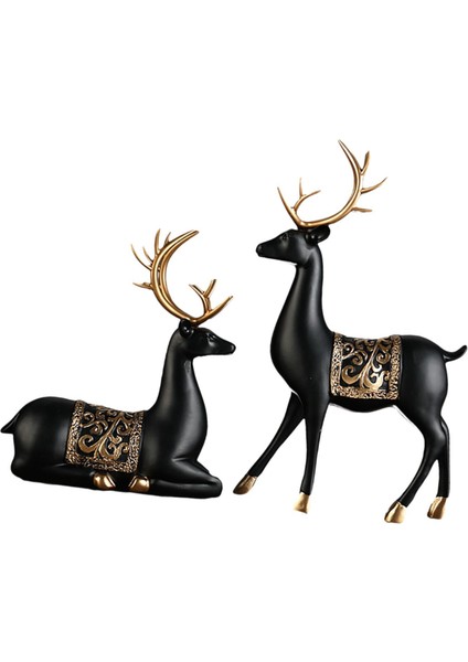 2x Geyik Heykeli Dekorasyon Reçine Geyik Süsleme Ev Giriş Centerpieces (Yurt Dışından) fırsatları