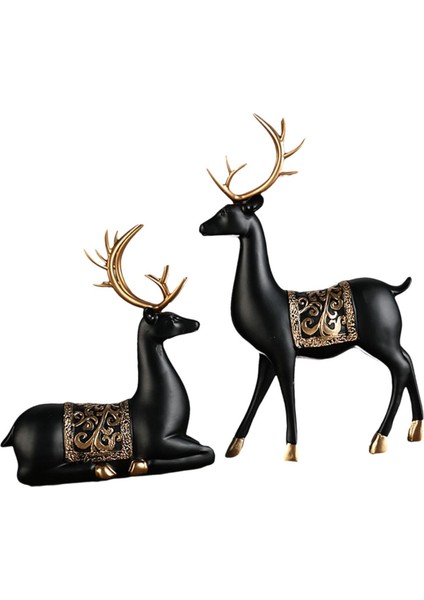 2x Geyik Heykeli Dekorasyon Reçine Geyik Süsleme Ev Giriş Centerpieces (Yurt Dışından) indirimleri