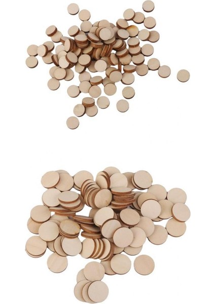 200PCS Yuvarlak Disk Bitmemiş Ahşap Kesim Çemberleri El Sanatları (Yurt Dışından)