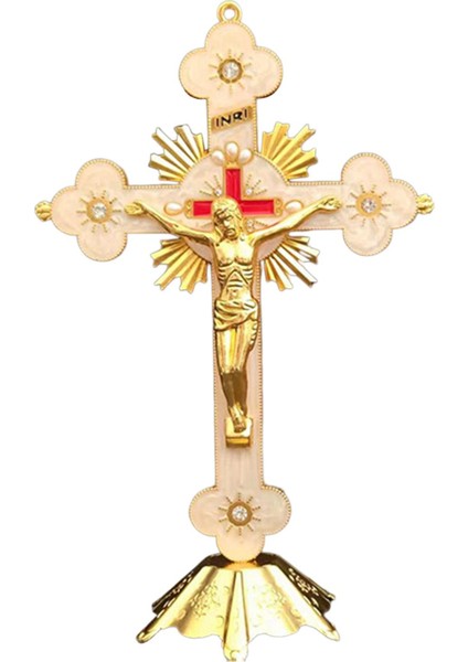 Sunak Standlı Haç Sculpture Crucifix Ayakta (Yurt Dışından)