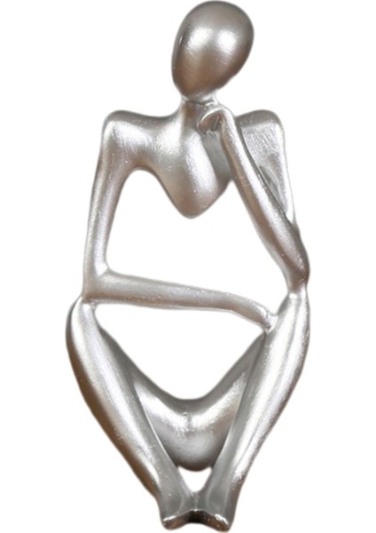 Reçine Düşünür Heykel Modern Figür Heykeli Masaüstü Kitaplık Sağ 13X9CM (Yurt Dışından)
