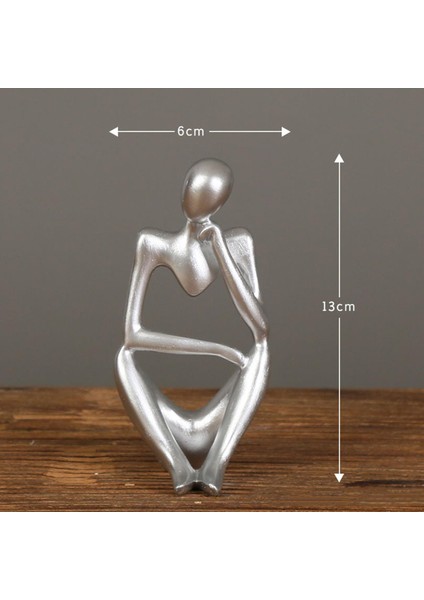 Reçine Düşünür Heykel Modern Figür Heykeli Masaüstü Kitaplık Sağ 13X9CM (Yurt Dışından) modelleri