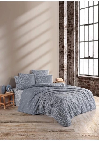 Nevresim Dünyası Ranforce Çift Kişilik Nevresim Takımı Narin Gri