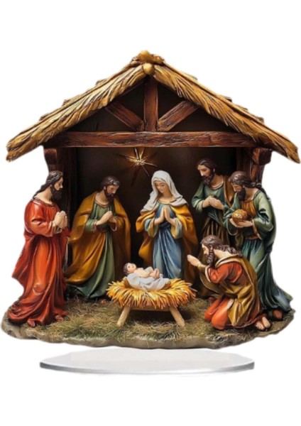 Isa Doğum Heykelcik Noel Heykeli Koleksiyon Si Akrilik Heykel Süsleme Masa Centerpieces Ev Taşıma Dolabı (Yurt Dışından)