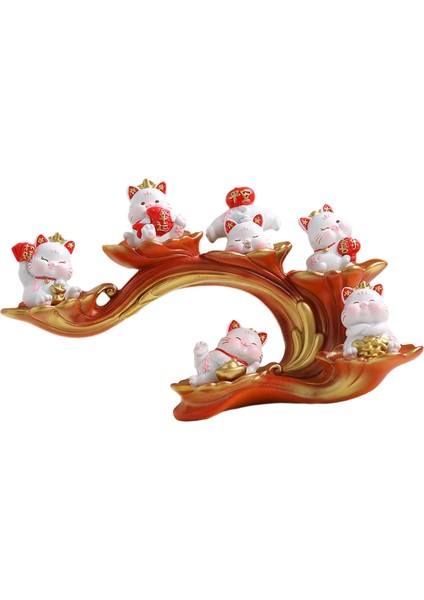 Lucky Cat Figurine Kitty Heykel Lik Ler Masaüstü Çiftlik Festivali Için Reçine Heykeli (Yurt Dışından) fırsatları