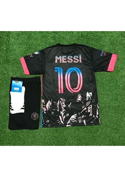 I.n.t.e.r Miami 2023/24 Yeni Sezon Lionel Messi Çocuk Forması 3'lü Set (Black)