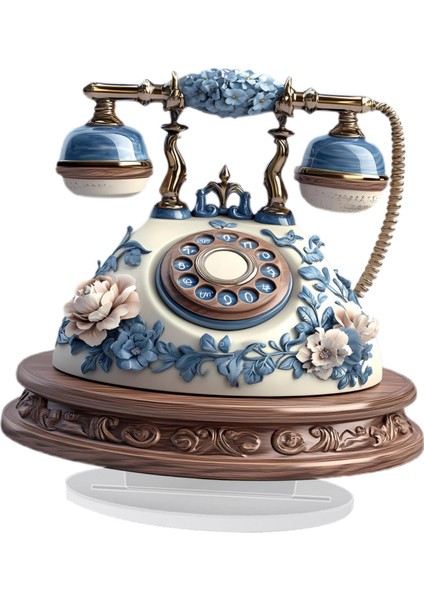 Retro Telefon Akrilik Iş Masaüstü Süs 2d Dekoratif , Odası Raf Için Dekorasyon, (Yurt Dışından) fiyatları