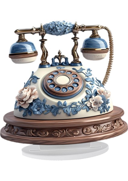 Retro Telefon Akrilik Iş Masaüstü Süs 2d Dekoratif , Odası Raf Için Dekorasyon, (Yurt Dışından) modelleri