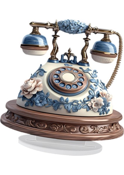 Retro Telefon Akrilik Iş Masaüstü Süs 2d Dekoratif , Odası Raf Için Dekorasyon, (Yurt Dışından) fırsatları
