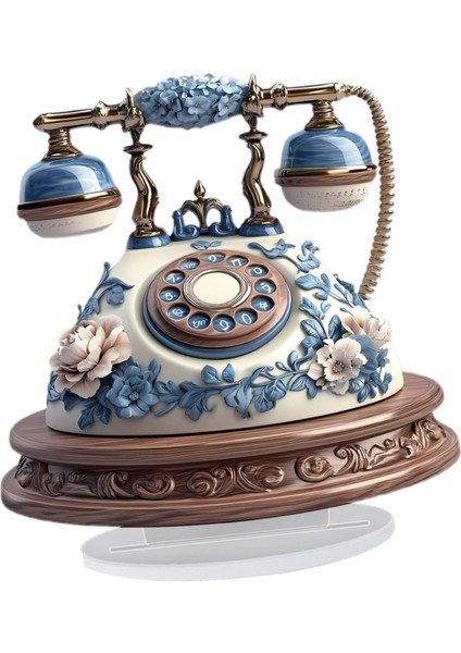 Retro Telefon Akrilik Iş Masaüstü Süs 2d Dekoratif , Odası Raf Için Dekorasyon, (Yurt Dışından) indirimleri
