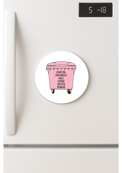 Desenli Temalı Yuvarlak Buzdolabı Magnet – 10X10 cm Gereksiz