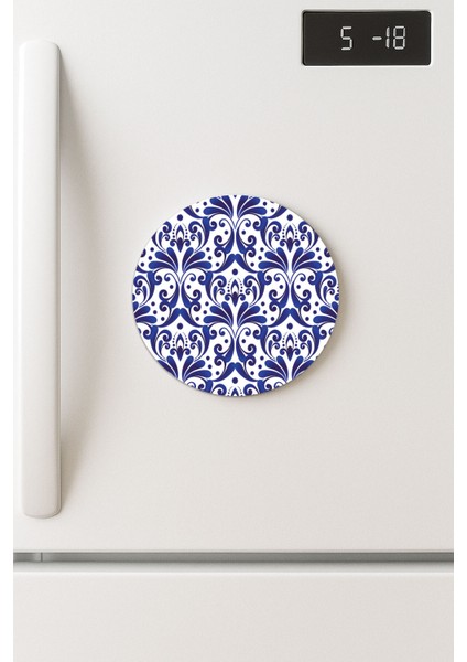 Desenli Temalı Yuvarlak Buzdolabı Magnet – 10X10 cm Çini