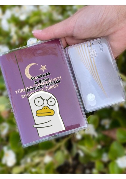 Düzelicez Inşallah Desenli Universal Şeffaf Pasaport Kılıfı Model Tüm Ülke Pasaportlarına Uygun