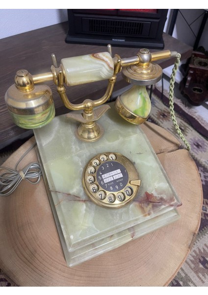 Antika Mermer Tabanlı Dekoratif Telefon-Şıf Zarif-Dekorluk Ürün