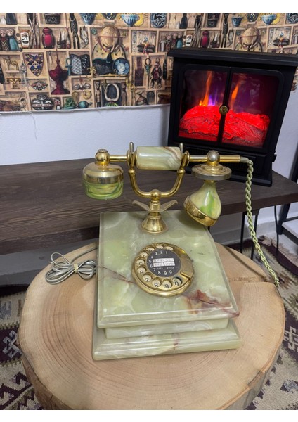 Antika Mermer Tabanlı Dekoratif Telefon-Şıf Zarif-Dekorluk Ürün