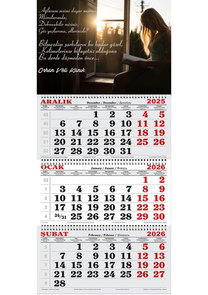 2026 Yılı Gemici Takvimi-Orhan Veli Kınık