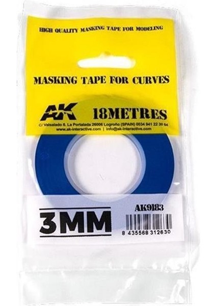 Ak 9183 3MM.X18 Metre Flexible Maskeleme Bandı