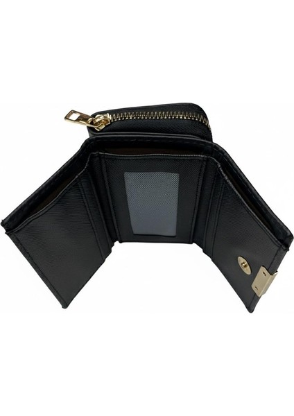 Orta Boy Soft Suni Deri Gold Renk Detaylı Kadın Cüzdan modelleri