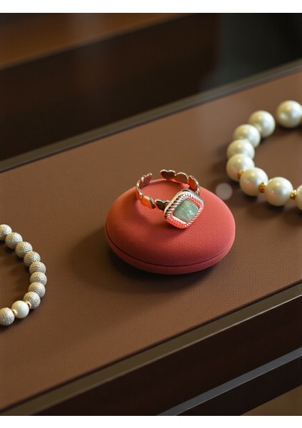 Doğal Taş Ayarlamalı Paslanmaz Çelik Yüzük